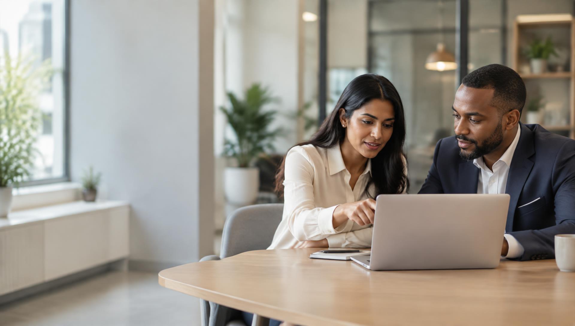Professionals reviewing AI-supported work together at a desk